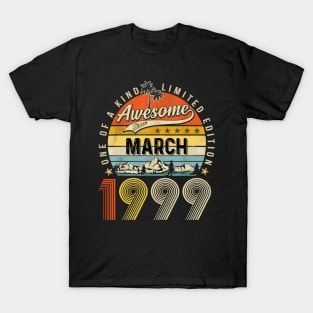 Awesome Since March 1999 Vintage 24th Birthday T-Shirt